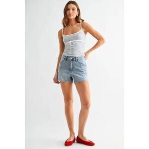 NEW JBD. sweat short with curved hem in light denim